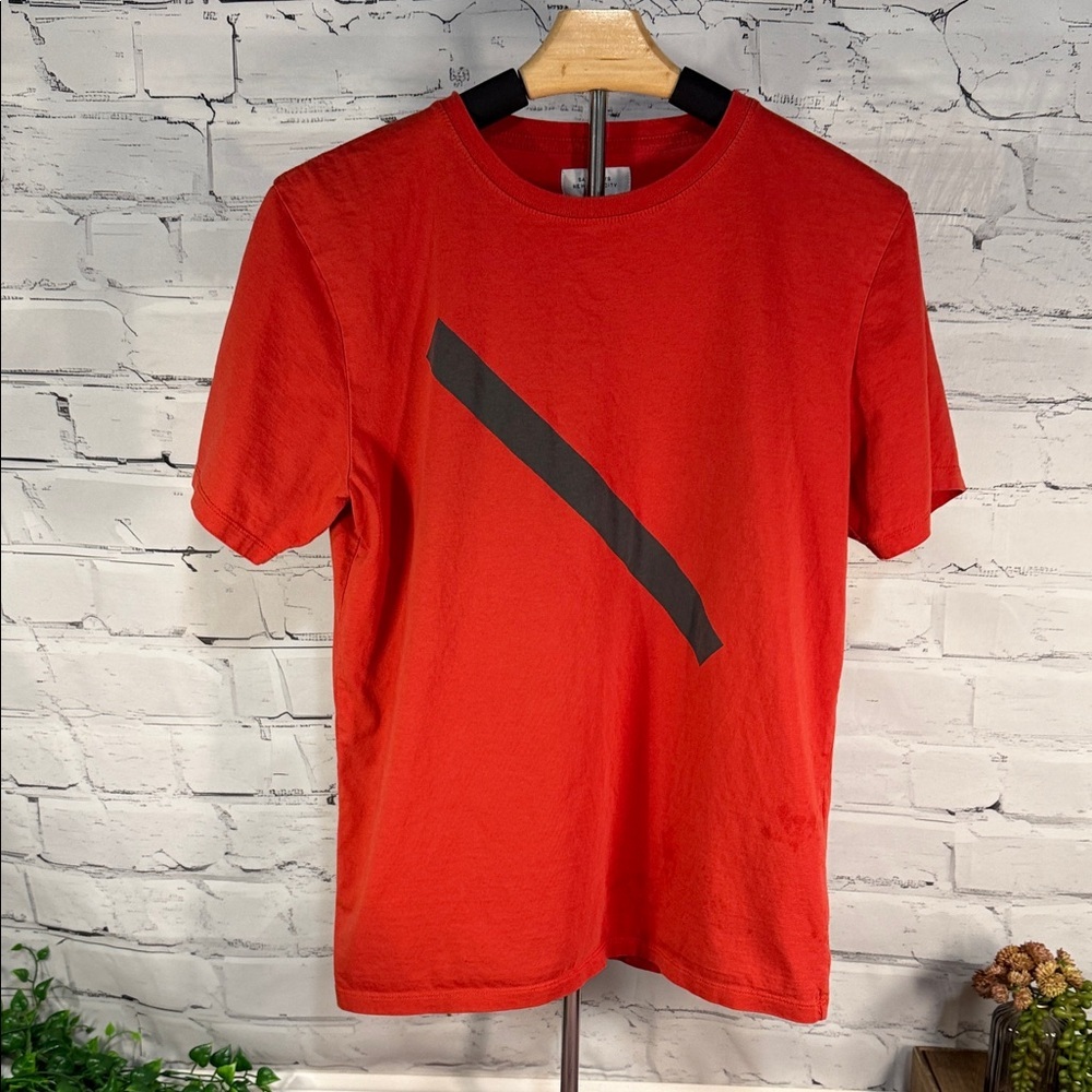 Saturdays New York City NYC Slash Graphic Red Cotton T-shirt Streetwear
